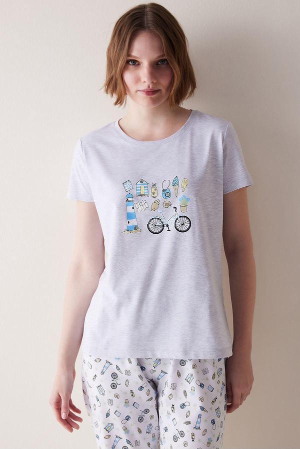 Penti Spring Days Gri Pantolon Pijama Takımı - Image 1
