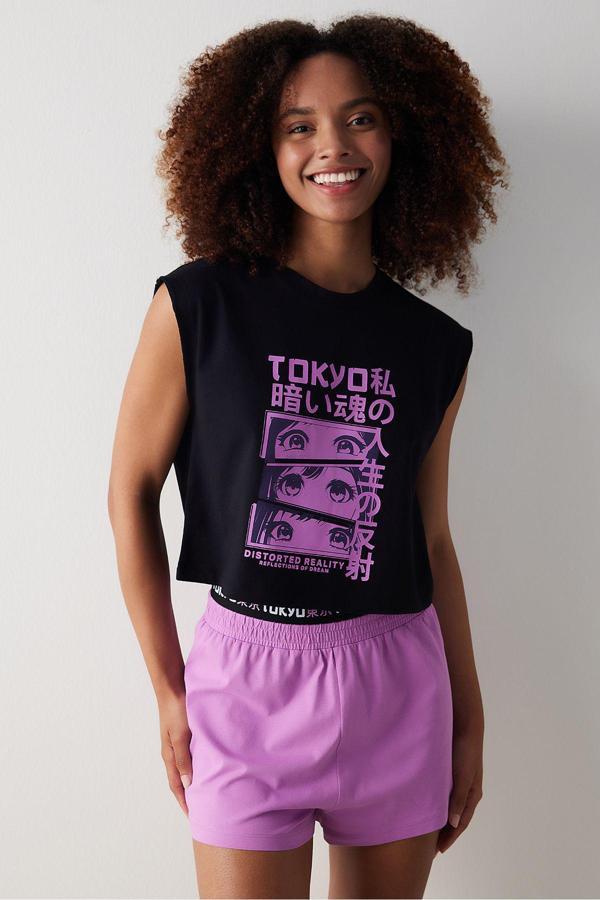Penti Tokyo Şortlu Çok Renkli Pijama Takımı - Image 1