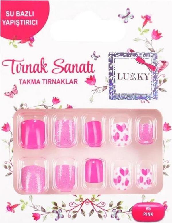 Mega Lukky Kalp Baskılı Yapışkanlı Takma Tırnak Seti - Image 1