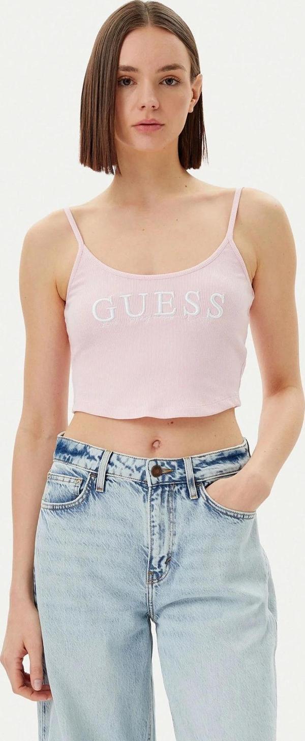 Guess Kadın Pembe Sunflower Ribana Bluz - Image 1