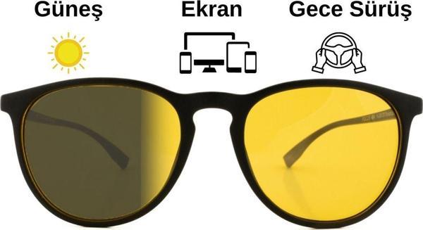 Focus On Eyewear Antifar Fotokromik 3İn1 Gözlük | Gece Sürüş | Ekran | Güneş | Ts010 - Image 1