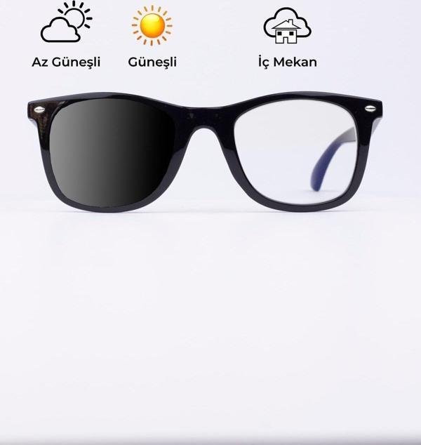 Focus On Eyewear Loki Black | Fotokromik Mavi Işık Gözlüğü | Tek Cam Otomatik Kararma - Image 1