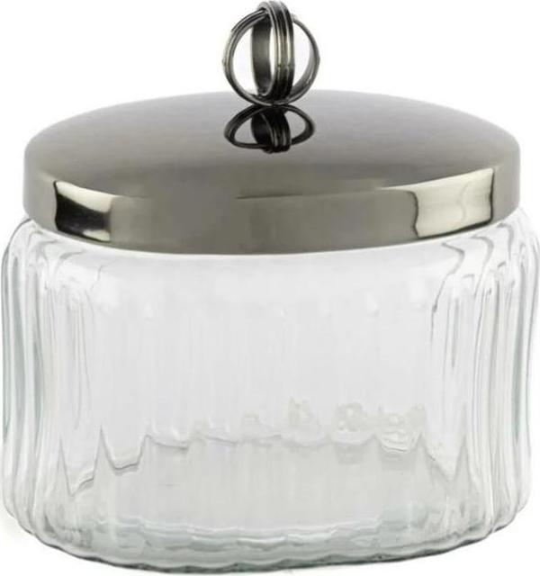 Mikasa Moor Füme Kapaklı Oval Cam Kavanoz 14x10x14 cm - Image 1