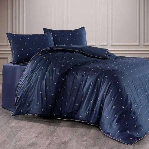 Nazik Home Hermes Pamuklu Nevresim Takımı Lacivert Çift Kişilik - Image 1