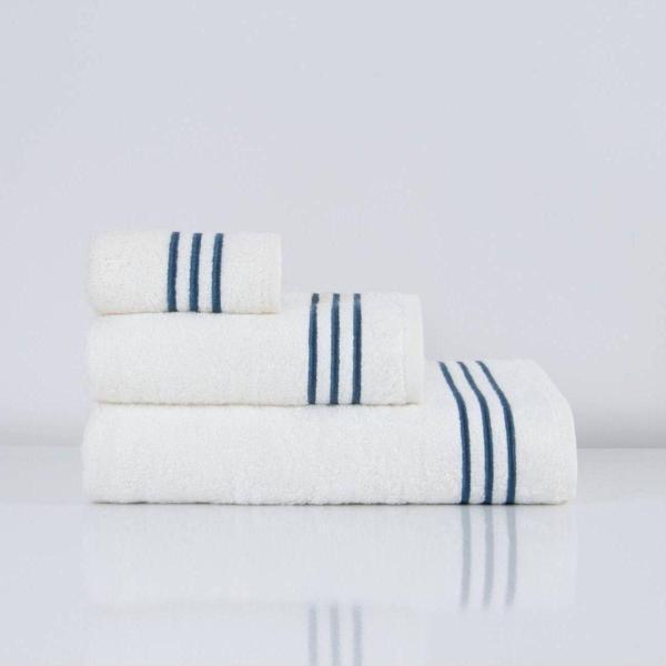 Nazik Home Zen Çizgi Nakışlı Havlu İndigo 30X50 - Image 1