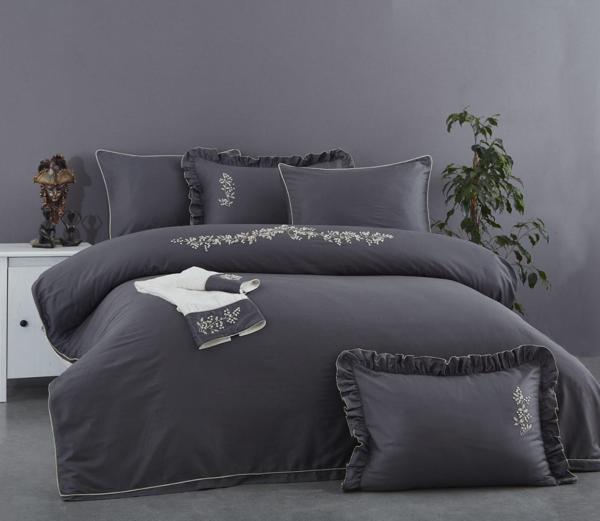 Zebra Casa Baldi Nakışlı Nevresim Takımı-Gri - Image 1
