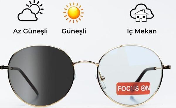 Focus On Eyewear Roma Gold | Fotokromik Mavi Işık Gözlüğü | Tek Cam Otomatik Kararma - Image 1