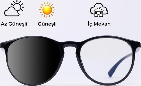Focus On Eyewear Erica Black Mavi Işık Filtreli Fotokromik Ekran Gözlüğü - Image 1