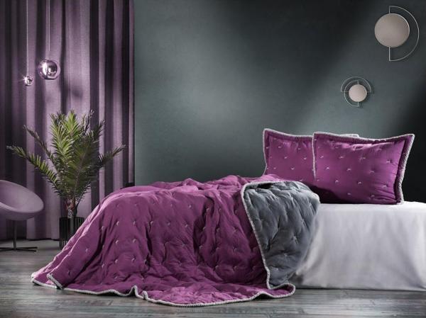 Zebra Casa Tender Yatak Örtüsü Çift Kişilik Mürdüm - Image 1