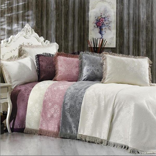Nazik Home Sultan Yatak Örtüsü Bej Tek Kişilik - Image 1