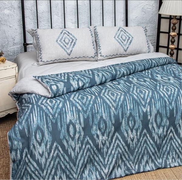 Nazik Home Verona Dijital Baskı Nevresim Takımı Mavi King Size - Image 1