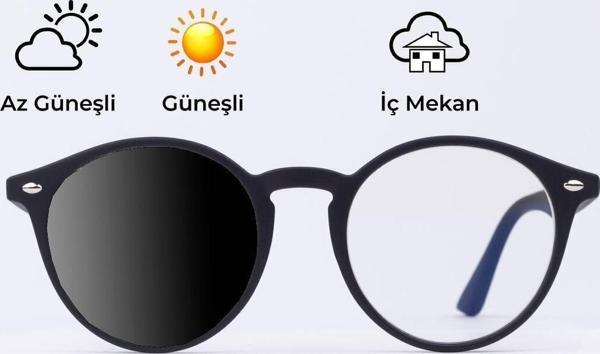 Focus On Eyewear Hardy Matte Black | Fotokromik Mavi Işık Gözlüğü | Tek Cam Otomatik Kararma - Image 1