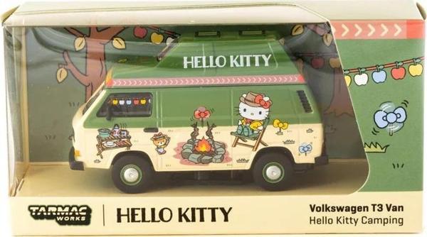 Schuco x Tarmac Works 1/64 Volkswagen T3 Van Hello Kitty Camping - COLLAB64 - Image 1
