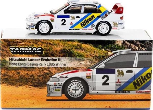 Tarmac Works 1/64 Mitsubish Lancer Evolution III Hong Kong-Beijing Rally 1995 #2 Winner - GLOBAL64 - Image 1