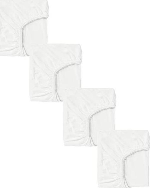4 Adet 50 x 90 + 10 cm Anne Yanı Lastikli Penye Kumaş Bebek Çarşafı - Image 1