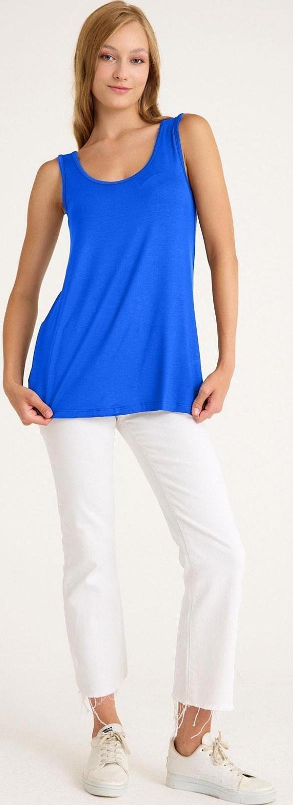 A Kesim Kalın Askılı Basic Pamuklu Atlet Tişört - Image 1