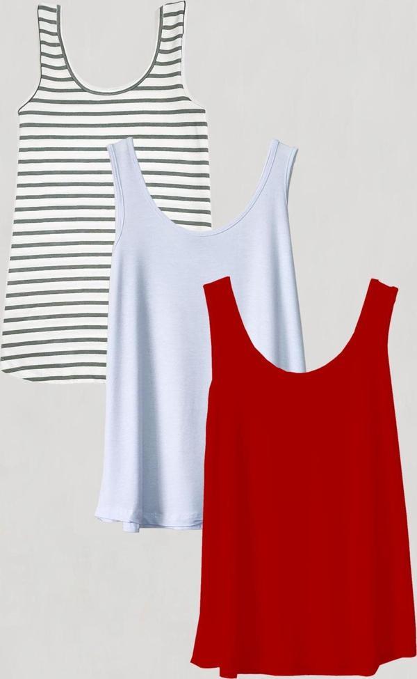 3 Adet A Kesim Pamuklu Kalın Askılı Atlet Tişört - Image 1