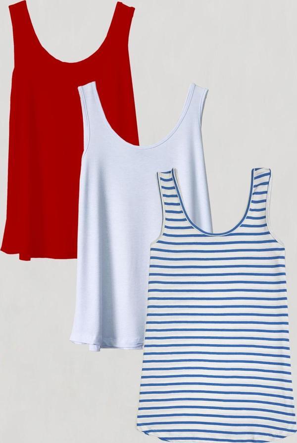 3 Adet A Kesim Pamuklu Kalın Askılı Atlet Tişört - Image 1