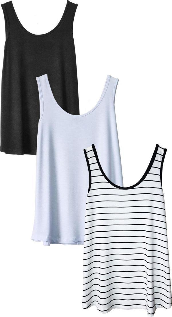 3 Adet A Kesim Pamuklu Kalın Askılı Atlet Tişört - Image 1