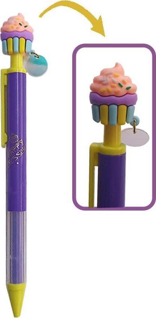 Cupcake Versatil Kalem Mor 1 Adet Pasta Kapkek Figürlü 0,7 Uçlu Kalem Hediye Kalem Sevimli Kalem - Image 1
