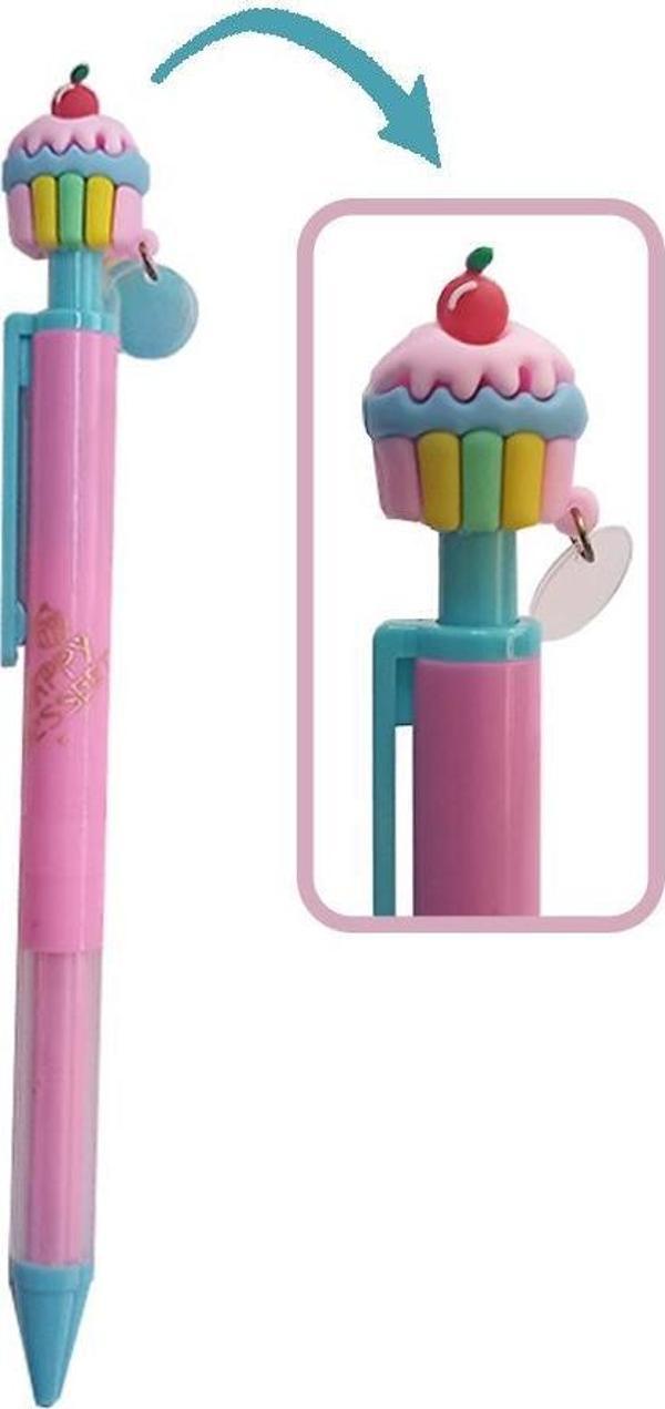Cupcake Versatil Kalem Pembe 1 Adet Pasta Kapkek Figürlü 0,7 Uçlu Kalem Hediye Kalem Sevimli Kalem - Image 1