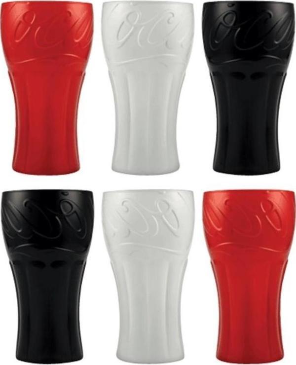 96613 3 Renk 6 Adet 350cc Cam Coca Cola Meşrubat Ice Tea Bardağı M1 - Image 1