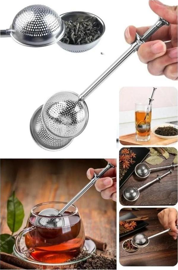 Paslanmaz Çelik Kaydırmalı Bitki Çay Süzgeci Süzgeç - Image 1