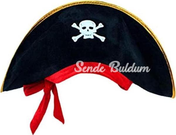 Nessiworld Kaptan Jack Kadife Çocuk Boy Korsan Şapkası - Image 1