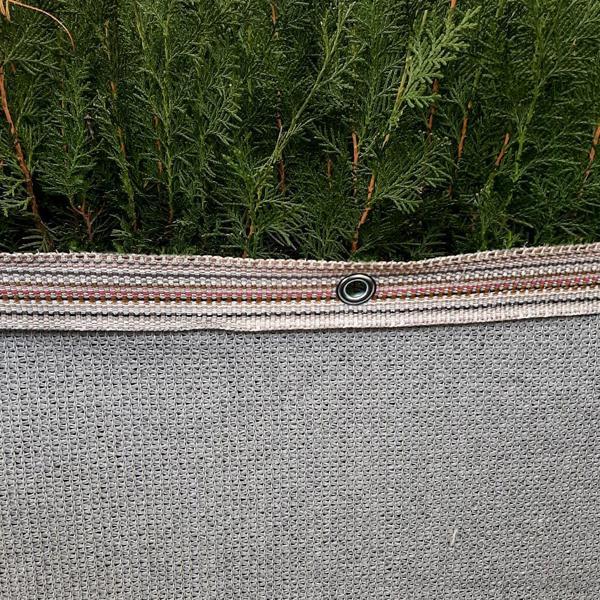 %95 GÖLGELİK FİLE 5x18 METRE ÇİT FİLESİ GÖLGE KORUMA GRİ 95'LİK BAHÇE ÇİTİ HALKALI KUŞAKLI JÜT GÖLGELİK - Image 1