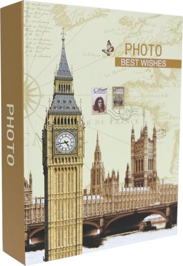 Rabsev RS4602-2 Fotoğraf Albümü 10x15cm 200 Fotoğraf Kapasiteli Saat Kulesi Desenli Anı Albümü - Image 1