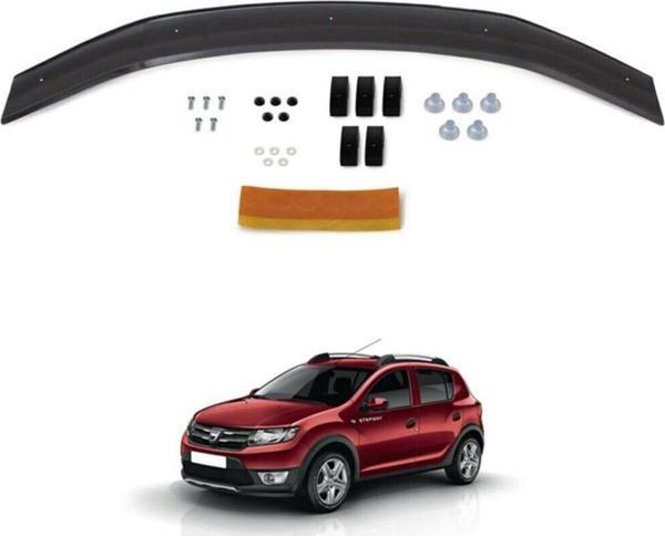 Kayaotoaks Dacia Logan Mcv Ön Kaput Koruma Rüzgarlığı 3Mm Akrilik (Abs) Parlak Siyah Deflektör 2014-> - Image 1