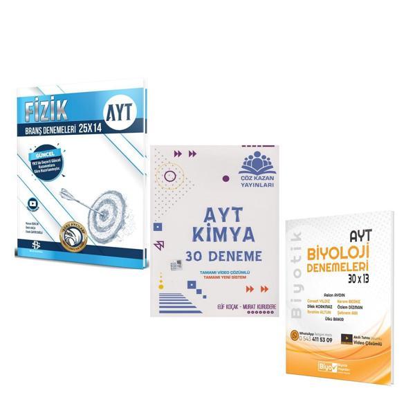 Bilgi Sarmal AYT Fizik Çöz Kazan Kimya ve Biyotik Biyoloji Deneme Seti 3 Kitap - Biyotik Yayınları - Image 1