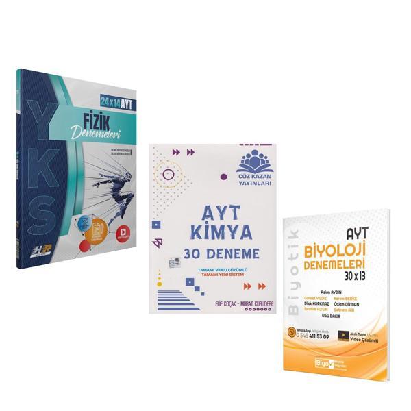 Hız Renk AYT Fizik Çöz Kazan Kimya ve Biyotik Biyoloji Deneme Seti 3 Kitap - Biyotik Yayınları - Image 1