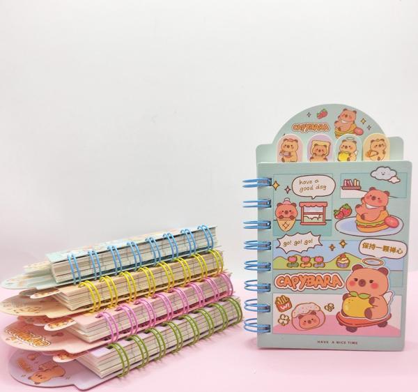 Sevimli Capybara Kapibara Ayraçlı Mini Not Defteri (9x14,5 cm) - Mavi - Image 1