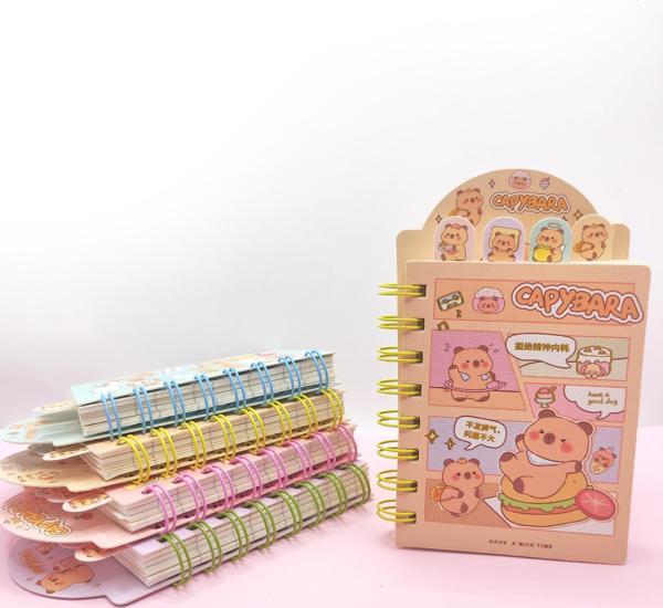 Sevimli Capybara Kapibara Ayraçlı Mini Not Defteri (9x14,5 cm) - Sarı - Image 1