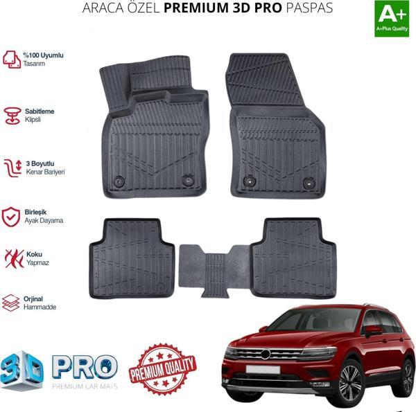 TİGUAN ARACA ÖZEL 3D PASPAS 2016 2017 2018 2019 2020 2021 2022 2023  - Image 1