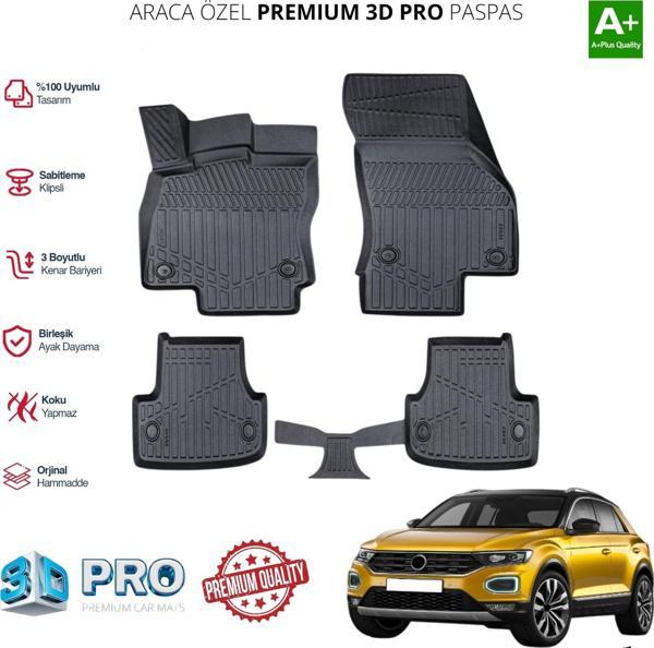 VOLKSWAGEN T-ROC ARACA ÖZEL 3D PASPAS 2017 2018 2019 2020 2021 - Image 1