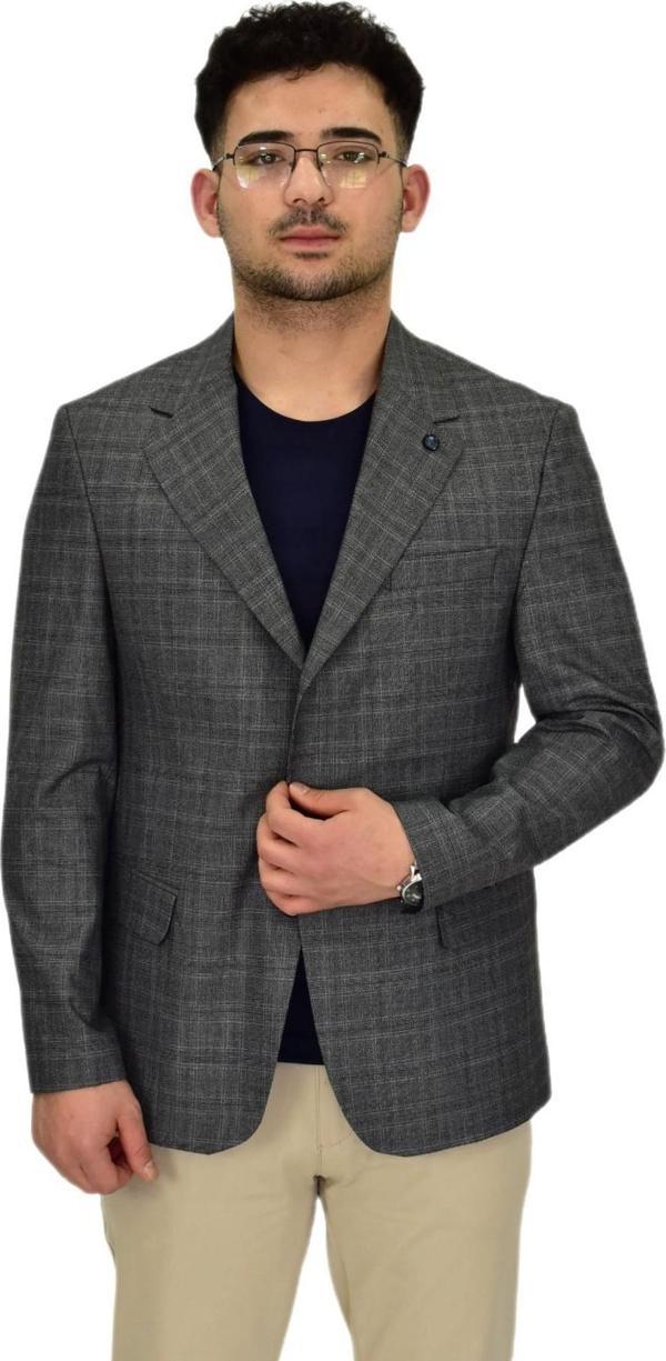 Erkek Ekose Tek Spor Ceket 4 Drop BGL-ST04477 - Image 1