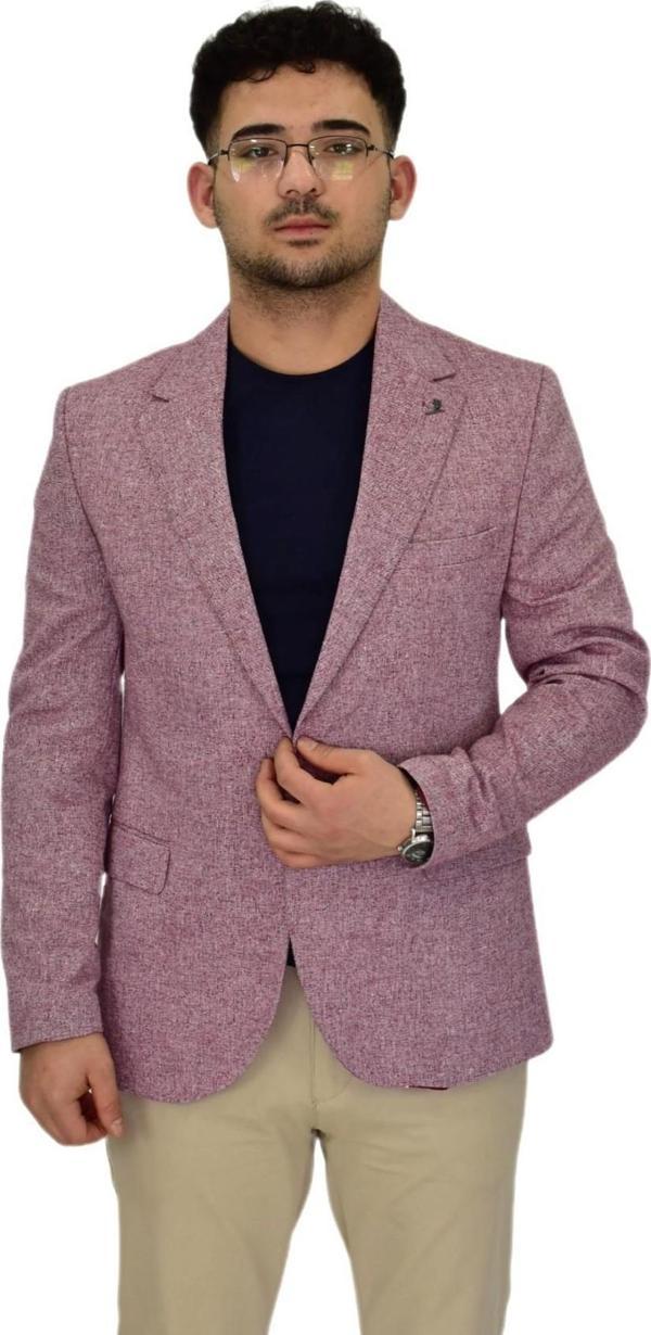 Erkek Bordo Tek Spor Ceket Çift Yırtmaçlı BGL-ST04464 - Image 1