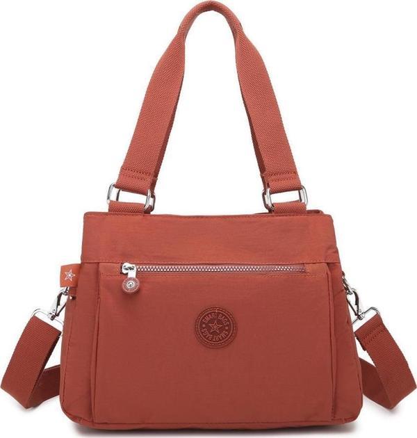 Krinkıl Kumaş Kadın Omuz Çantası Smart Bags 1125 Kiremit - Image 1