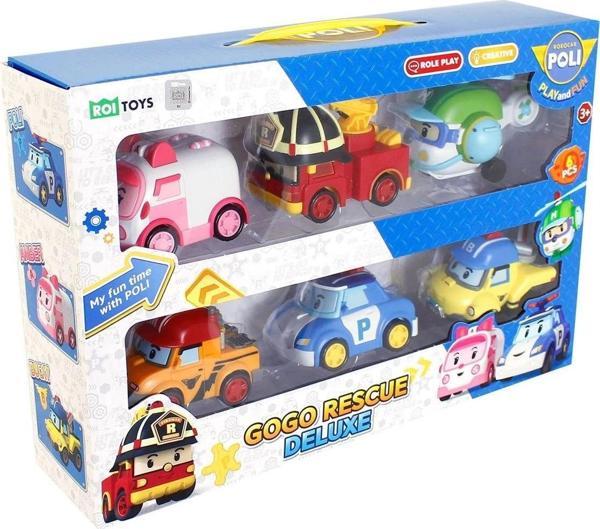 POLI ZR-914 Robocar Poli Gogo Rescue Deluxe 6 Lı Set - - Image 1