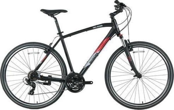 BİSAN TRX 8100-23 ERKEK ŞEHİR BİSİKLETİ 46CM V 28 JANT 21 VİTES MAT SİYAH KIRMIZI - Image 1
