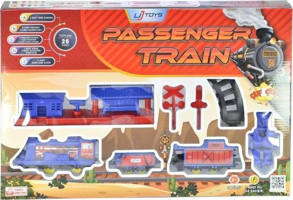 020002 İstasyonlu Tren Kırmızı -UJtoys - Image 1