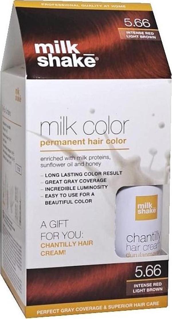 Milk Shake 5.66 Açık Kestane Yoğun Kızıl Saç Boyası +  Saç Kremi 50 ml Set - Image 1
