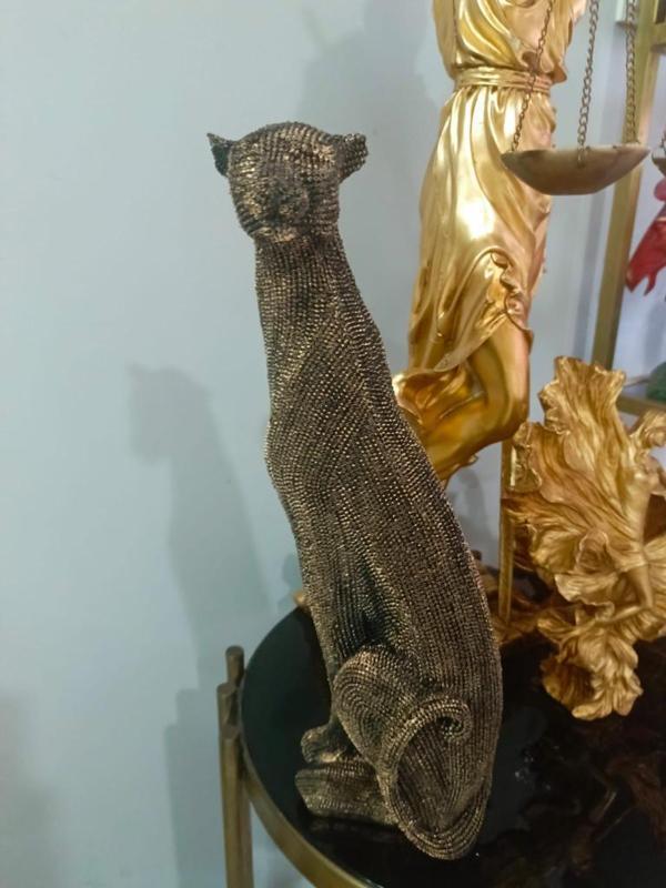 Dekoratif Çita Lopar Kaplan Biblo Heykel - Image 1