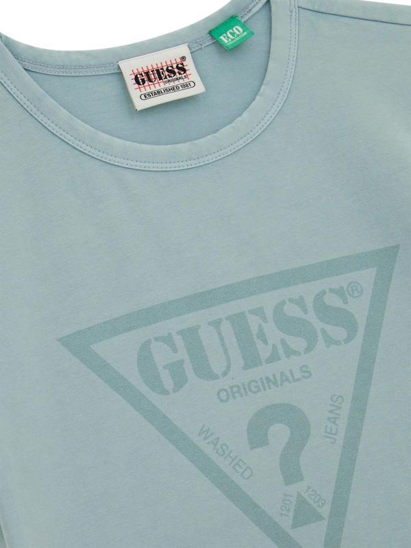 Guess Kadın Gri Slim Fit Vintage Triangle Tişört - Image 1