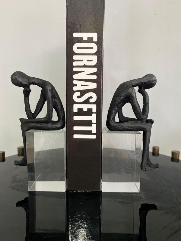 Kitap Tutucu 2 li Kristal Kaideli Düşünen İnsan Biblo Kitap Tutucu  - Image 1