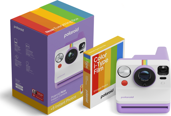 Polaroid Now Gen 3 Purple + Color Film Bundle (8 film)  - Image 1