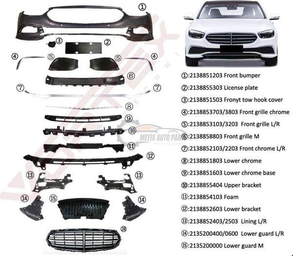 MERCEDES - ÖN TAMPON SET EXCLUSIVE (PANJURLU) W213 2020- - 2138851203 / 2138809703 - Image 1