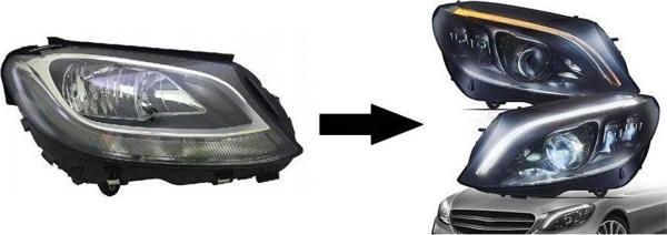 MERCEDES - W205 2014- HALOJEN İÇİN 2019- LED FAR DÖNÜŞÜM SETİ - - Image 1